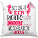 Moderator Kissen mit Füllung 40x40 Geschenk So Sieht Ein RIchtig Cooler Moderator Aus Geschenkidee Lustiger Spruch Geburtstag (Grau) Rosa Trendation