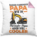 Baggerfahrer Papa Kissen mit Füllung 40x40 Geschenk Baggerfahrender Papa Wie Ein Normaler Papa Aber Viel Cooler Geschenkidee Vatertag Baustelle (Grau) Rosa Trendation