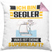 Segler Kissen mit Füllung 40x40 Geschenk für Segler Geburtstag Lustiger Spruch Was Ist Deine Superkraft (Grau) Rosa Trendation
