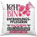 Entbindungspflegerin Ausbildung Start Geschenk Kissen mit Füllung 40x40 Ich Bin Entbindungspflegerin In Der Ausbildung Ich Darf Das Geschenkidee (Grau) Rosa Trendation