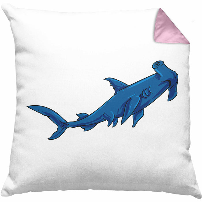 Kissen mit Füllung 40x40 mit Hammerhai und Haifisch Grafik Geschenk für Ozeanliebhaber (Grau) Rosa Trendation