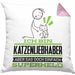 Katzenliebhaber Geschenk Kissen mit Füllung 40x40 Ich Bin Katzenliebhaber Aber Sag Doch Einfach Superheld Lustige Geschenkdiee für Katzenliebhaber (Grau) Rosa Trendation