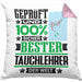 Tauchlehrer Geschenk Lustiger Spruch für Tauchlehrer Geschenkidee Bester Tauchlehrer Der WeltKissen mit Füllung 40x40 (Grau) Rosa Trendation