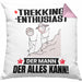Trekking-Enthusiast Kissen mit Füllung 40x40 Geschenk für Trekking-Enthusiast Der Mann Der Alles Kann Geschenkidee zum Geburtstag (Grau) Rosa Trendation