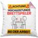 Brettspieler Kissen mit Füllung 40x40 Geschenk Lustiger Spruch Geschenkidee für Brettspieler Achtung Hochleistungs Brettspieler Bei Der Arbeit (Grau) Rosa Trendation
