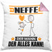 Neffe Kissen mit Füllung 40x40 Geschenk für Neffe Der Mann Der Alles Kann Geschenkidee zum Geburtstag (Grau) Rosa Trendation