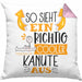 Kanute Kissen mit Füllung 40x40 Geschenk So Sieht Ein Richtig Cooler Kanute Aus Geschenkidee Spruch Lustig (Grau) Rosa Trendation