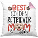 Golden Retriever Mom Besitzerin Kissen mit Füllung 40x40 Geschenk Lustiger Spruch Geschenkidee Besitzerin Golden Retriever Mama (Grau) Rosa Trendation