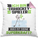 Eishockeyspieler Kissen mit Füllung 40x40 Geschenk für Eishockeyspieler Geburtstag Lustiger Spruch Was Ist Deine Superkraft (Grau) Rosa Trendation