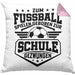 Fussballer Kissen mit Füllung 40x40 Geschenk Fussballspieler Geschenkidee Zum Fussball Spielen Geboren Zur Schule Gezwungen (Grau) Rosa Trendation