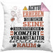 Konzertveranstalter Geschenk Kissen mit Füllung 40x40 Lustiger Spruch Erheben Sie Sich Der Konzertveranstalter Betritt den Raum (Grau) Rosa Trendation