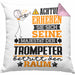 Trompeter Geschenk Kissen mit Füllung 40x40 Lustiger Spruch Erheben Sie Sich Der Trompeter Betritt den Raum (Grau) Rosa Trendation