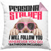 Cocker Spaniel Besitzerin Kissen mit Füllung 40x40 Geschenk Lustiger Spruch Geschenkidee Personal Stalker (Grau) Rosa Trendation