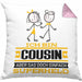 Cousin Geschenk Kissen mit Füllung 40x40 Ich Bin Cousin Aber Sag Doch Einfach Superheld Lustige Geschenkdiee für Cousin (Grau) Rosa Trendation