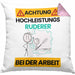 Ruderer Kissen mit Füllung 40x40 Geschenk Lustiger Spruch Geschenkidee für Ruderer Achtung Hochleistungs Ruderer Bei Der Arbeit (Grau) Rosa Trendation