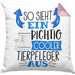 Tierpfleger Kissen mit Füllung 40x40 So Sieht Ein Richtig Cooler Tierpfleger Aus Geschenk Lustiger Spruch Geschenkidee (Grau) Rosa Trendation