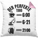 Baustelle Kissen mit Füllung 40x40 Geschenk Der Perfekte Tag Bauarbeiter Geschenkidee für Männer Baggerfahrer Bagger Baggerführer (Grau) Rosa Trendation