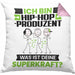 Hip-Hop-Produzent Kissen mit Füllung 40x40 Geschenk für Hip-Hop-Produzent Geburtstag Lustiger Spruch Was Ist Deine Superkraft (Grau) Rosa Trendation