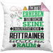 Reittrainer Geschenk Kissen mit Füllung 40x40 Lustiger Spruch Erheben Sie Sich Der Reittrainer Betritt den Raum (Grau) Rosa Trendation