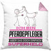 Pferdepfleger Geschenk Kissen mit Füllung 40x40 Ich Bin Pferdepfleger Aber Sag Doch Einfach Superheld Lustige Geschenkdiee für Pferdepfleger (Grau) Rosa Trendation