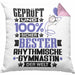 RhythmischeGymnastin Geschenk Lustiger Spruch für RhythmischeGymnastin Geschenkidee Bester RhythmischeGymnastin Der WeltKissen mit Füllung 40x40 (Grau) Rosa Trendation