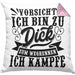 Vorsicht Ich Bin Zu Dick Zum Wegrennen Ich Kämpfe Kissen mit Füllung 40x40 Geschenkidee (Grau) Rosa Trendation