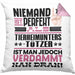 Tierheimunterstützer Geschenk Kissen mit Füllung 40x40 Lustige Geschenkidee für Tierheimunterstützer Geburtstag Niemand Ist Perfekt Aber Als Tierheimunterstützer Ist Man Nah Dran (Grau) Rosa Trendation