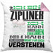 Zipliner Geschenk Kaffee-Kissen mit Füllung 40x40 Geschenkidee für Zipliner Ich Bin Zipliner Ich Kann Es Dir Erklären Jedoch Nicht Für Dich Verstehen Spruch Lustig (Grau) Rosa Trendation