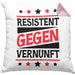 Resistent Gegen Vernunft Kissen mit Füllung 40x40 Geschenk Häferl (Grau) Rosa Trendation