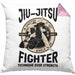 Jiu Jitsu Kissen mit Füllung 40x40 Geschenk für Kampfsportler Geschenkidee Technik über Stärke Spruch (Grau) Rosa Trendation