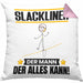 Slackliner Kissen mit Füllung 40x40 Geschenk für Slackliner Der Mann Der Alles Kann Geschenkidee zum Geburtstag (Grau) Rosa Trendation