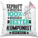 Komponist Geschenk Lustiger Spruch für Komponist Geschenkidee Bester Komponist Der WeltKissen mit Füllung 40x40 (Grau) Rosa Trendation