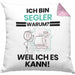 Segler Geschenk Kissen mit Füllung 40x40 Lustiger Spruch Ich Bin Segler Warum Weil Ich Es Kann Geschenkidee Bester Segler Geburtstag (Grau) Rosa Trendation