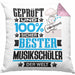 Musikschüler Geschenk Lustiger Spruch für Musikschüler Geschenkidee Bester Musikschüler Der WeltKissen mit Füllung 40x40 (Grau) Rosa Trendation