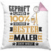 Maler Geschenk Lustiger Spruch für Maler Geschenkidee Bester Maler Der WeltKissen mit Füllung 40x40 (Grau) Rosa Trendation