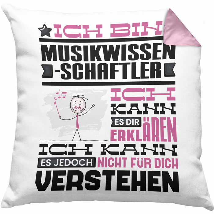 Musikwissenschaftler Geschenk Kissen mit Füllung 40x40 Lustige Geschenkdiee für einen Musikwissenschaftler Geburtstag Ich Bin Musikwissenschaftler Ich Kann Es Dir Erklären Aber Nicht Für Dich Verstehen (Grau) Rosa Trendation