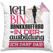 Bankkauffrau Ausbildung Start Geschenk Kissen mit Füllung 40x40 Ich Bin Bankkauffrau In Der Ausbildung Ich Darf Das Geschenkidee (Grau) Rosa Trendation