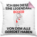 Boxer Geschenk Kissen mit Füllung 40x40 Lustige Geschenkidee Geburtstag für Boxer Ich Bin Dieser Legendäre Boxer Von Dem Alle Geredet Haben (Grau) Rosa Trendation