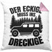 SUV Geschenk Der Eckige Muss Ins Dreckige Geländewagen Geschenkidee Kissen mit Füllung 40x40 (Grau) Rosa Trendation