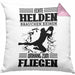 Torwart Kissen mit Füllung 40x40 Geschenk Spruch Lustig Echte Helden Brauchen Keinen Umhang zum Fliegen Geschenkidee Geburtstag Fußball (Grau) Rosa Trendation