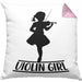 Geigenspieler Geschenk Kissen mit Füllung 40x40 Geigenspielerin Geigen Spruch Violin Girl (Grau) Rosa Trendation