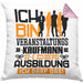 Veranstaltungskaufmann Ausbildung Kissen mit Füllung 40x40 Geschenk Ich Bin Veranstaltungskaufmann In Der Ausbildung Ich Darf Das Geschenkidee Spruch (Grau) Rosa Trendation