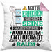 Aquarium-Enthusiast Geschenk Kissen mit Füllung 40x40 Lustiger Spruch Erheben Sie Sich Der Aquarium-Enthusiast Betritt den Raum (Grau) Rosa Trendation