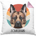 Schäferhund Besitzer Kissen mit Füllung 40x40 Geschenk Lustiger Spruch Geschenkidee Schäferhund Mama Papa (Grau) Rosa Trendation