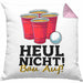 Lustige Kissen mit Füllung 40x40 "Heul Nicht Bau Auf" für Beer Pong Bierpong Fans (Grau) Rosa Trendation