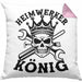 Heimwerker Geschenk Kissen mit Füllung 40x40 Partner-Kissen mit Füllung 40x40 Heimwerker König Männer (Grau) Rosa Trendation