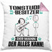 Tonstudio-Besitzer Kissen mit Füllung 40x40 Geschenk für Tonstudio-Besitzer Der Mann Der Alles Kann Geschenkidee zum Geburtstag (Grau) Rosa Trendation