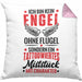 Tattoo Kissen mit Füllung 40x40 Geschenk Ich Bin Kein Engel Ohne Flügel Frauen Geschenkidee Spruch Tattoowiertes Mis**** (Grau) Rosa Trendation