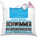 Schwimmer Geschenk Kissen mit Füllung 40x40 Ich Bin Schwimmer Aber Sag Doch Einfach Superheld Lustige Geschenkdiee für Schwimmer (Grau) Rosa Trendation