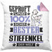 Stiefenkel Geschenk Lustiger Spruch für Stiefenkel Geschenkidee Bester Stiefenkel Der WeltKissen mit Füllung 40x40 (Grau) Rosa Trendation